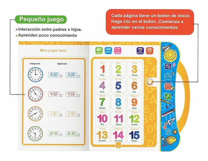 Libro Electrónico Didáctico con Sonido en Español e Inglés