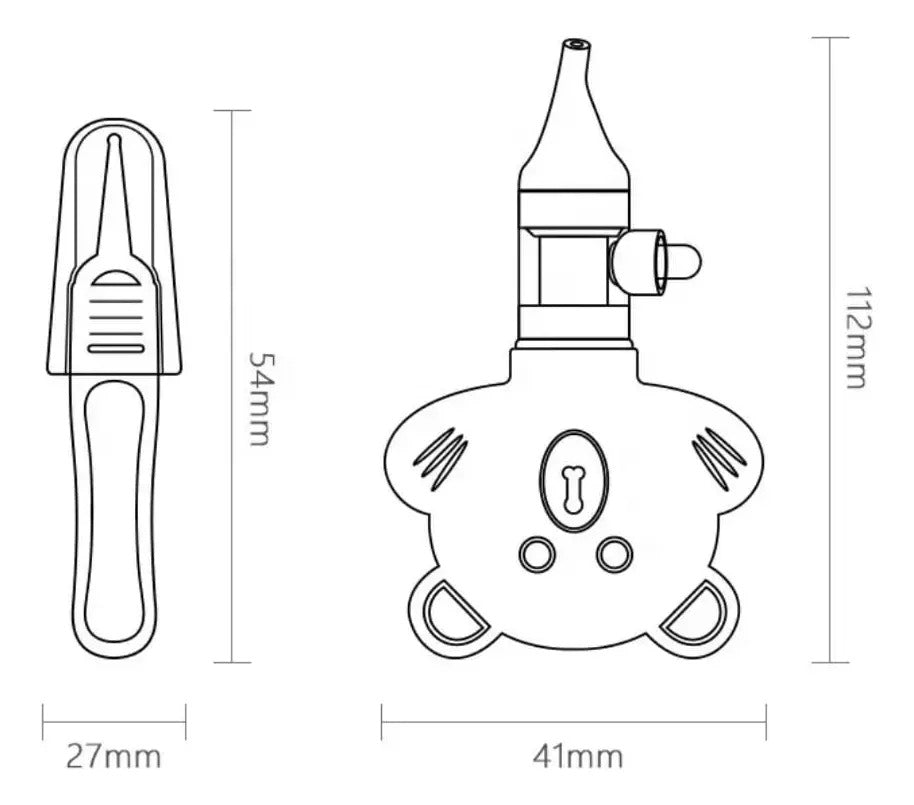 Aspirador Nasal Manual con Pinza · Diseño Osito