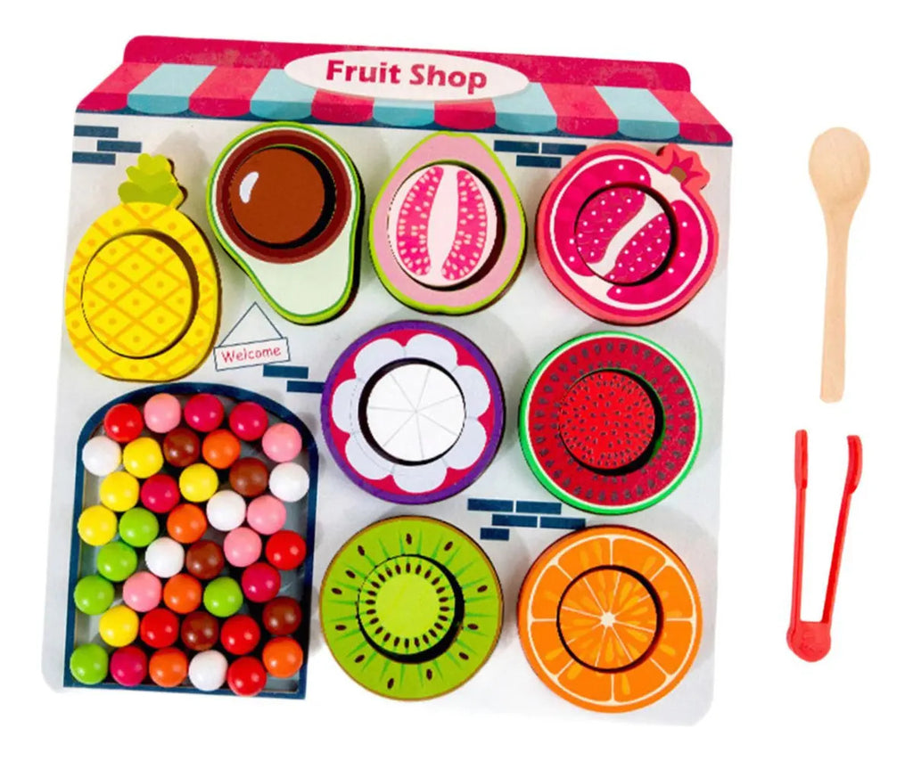 Juego Didáctico de Frutas de Madera