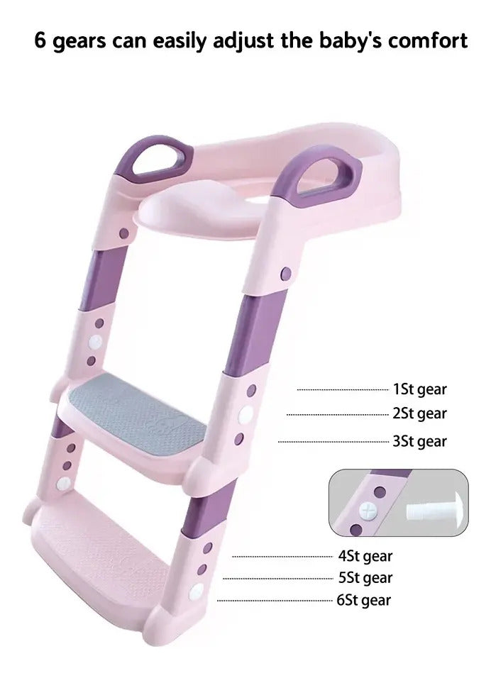 Adaptador Acolchado de Inodoro con Escalera Ajustable