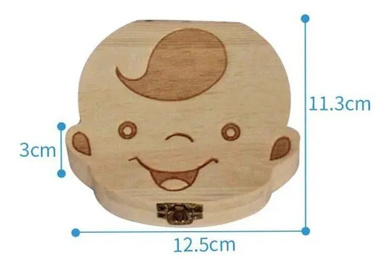Caja de Madera para Guardar Dientes de Recuerdo