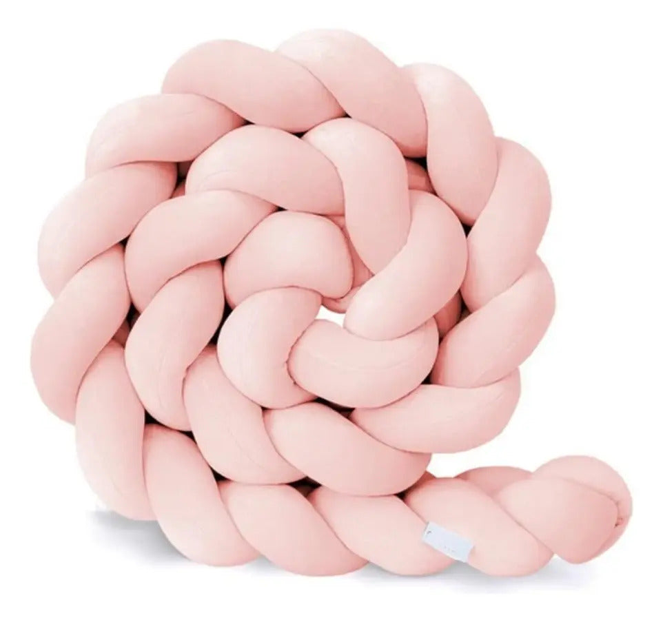 Cojín trenzado rosa claro, detalle