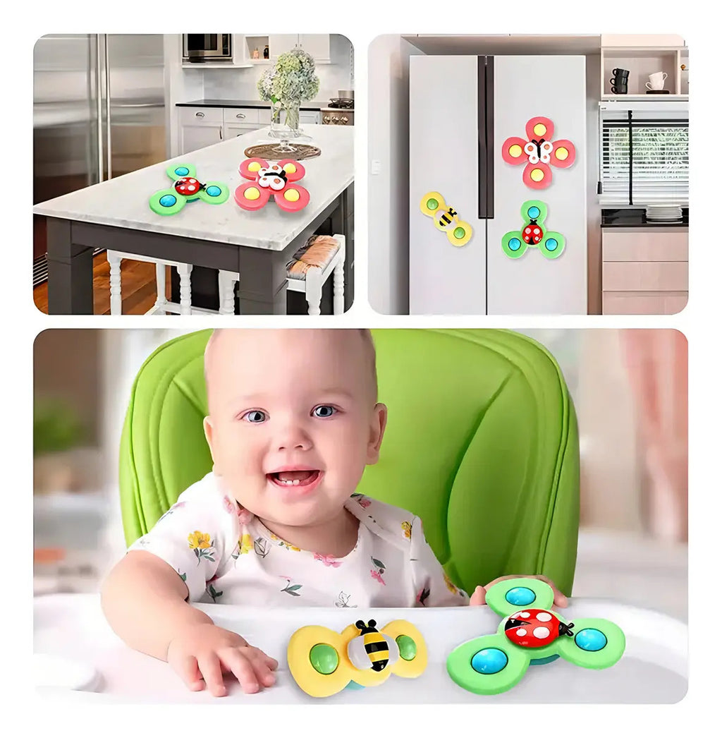Set de 3 Spinners Giratorios con Ventosa para Bebé