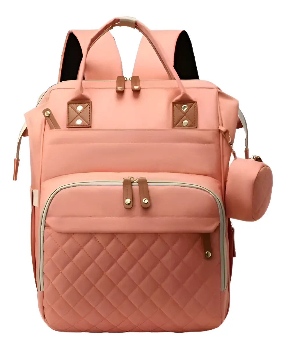 Mochila Pañalera con Monedero, Ganchos y Puerto USB