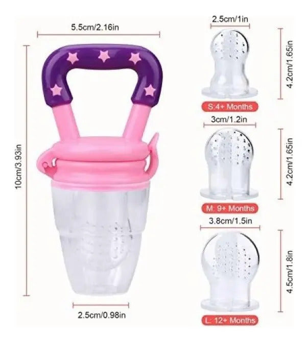 Set de 3 Accesorios · Chupete de Frutas y Mordedores