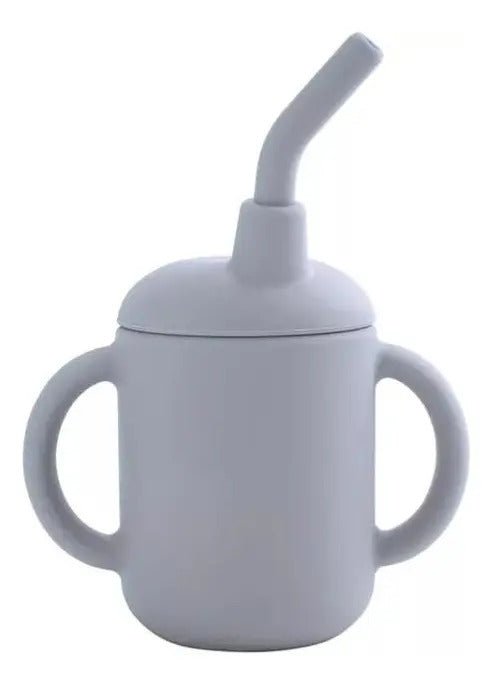 Vaso de Silicona con Rosca, Asas y Bombilla · 150 ml