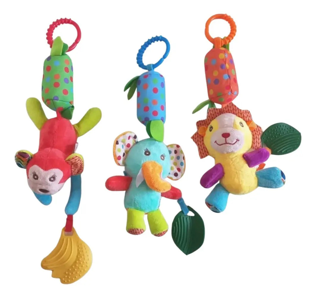 Peluche Sonajero Colgante de Animalito · 38 × 13 cm