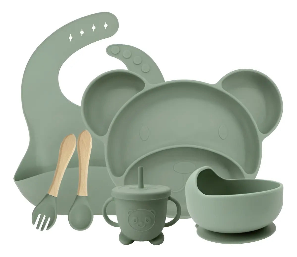 Set de Alimentación de Silicona Diseño Osito · 6 Piezas