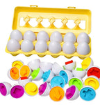 Juego de 12 Huevos de Encaje con Formas y Colores