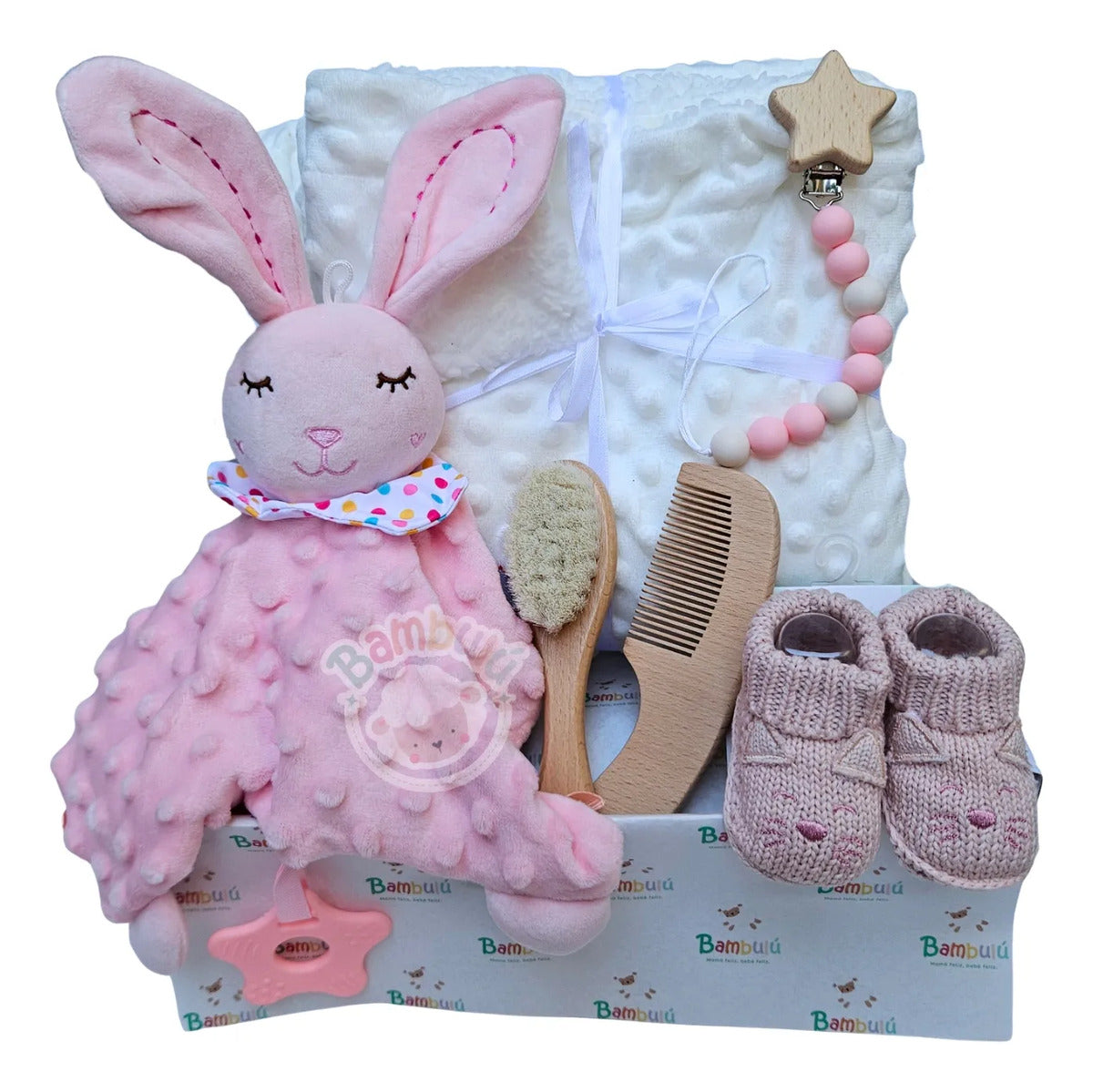 Kit de Bienvenida para Bebé con Manta y Accesorios · Rosa