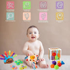 Set de Estimulación para Bebé · 5 Tipos de Juguetes