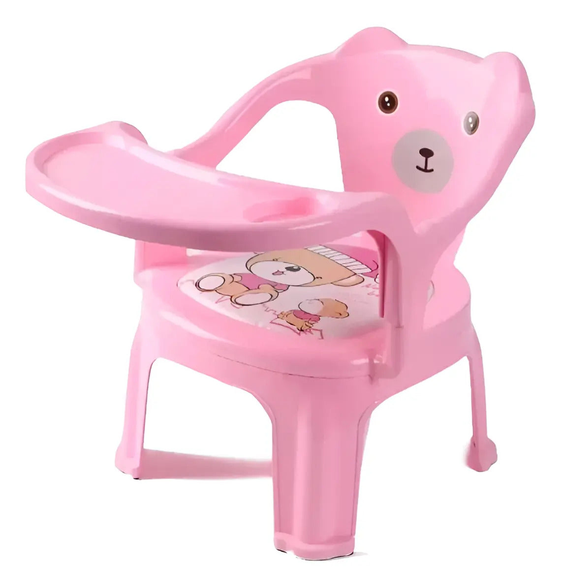 Silla Infantil Compacta con Bandeja · Rosa o Celeste
