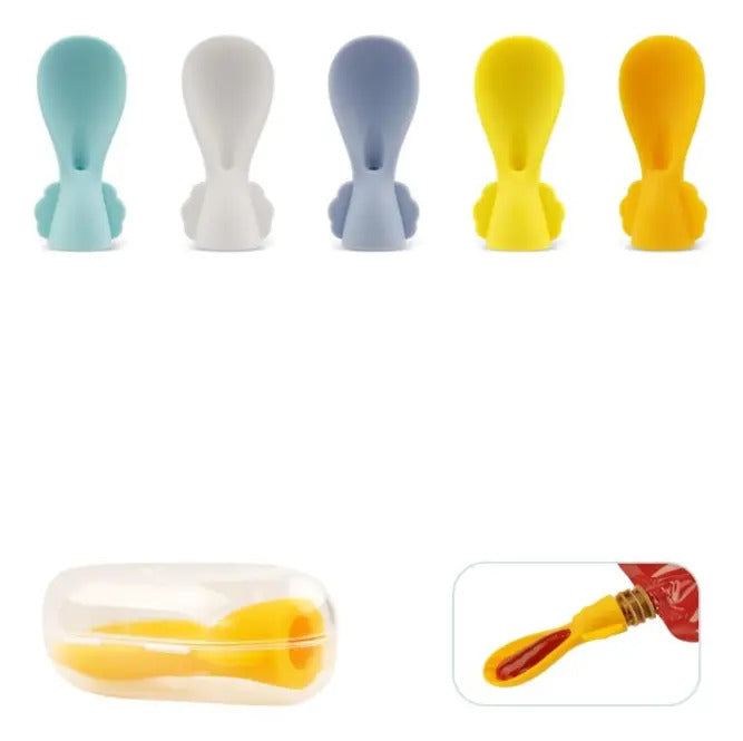 Pack de 5 Cucharas de Silicona para Bolsas de Papilla