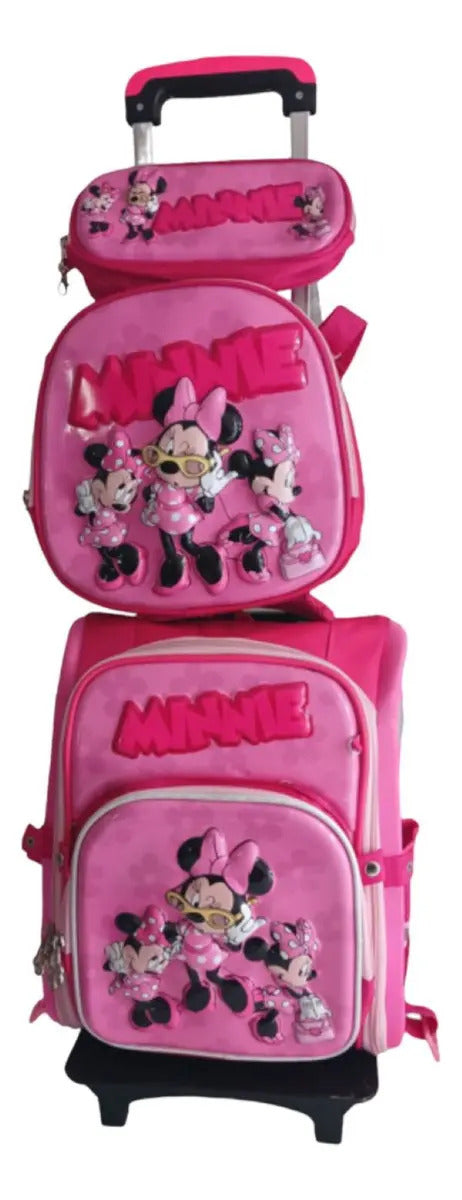 Mochila Escolar con Ruedas, Lonchera y Estuche · 3 Piezas