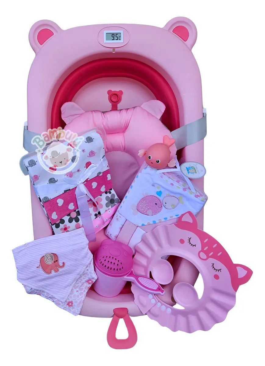 Kit de bañera rosa con tutos