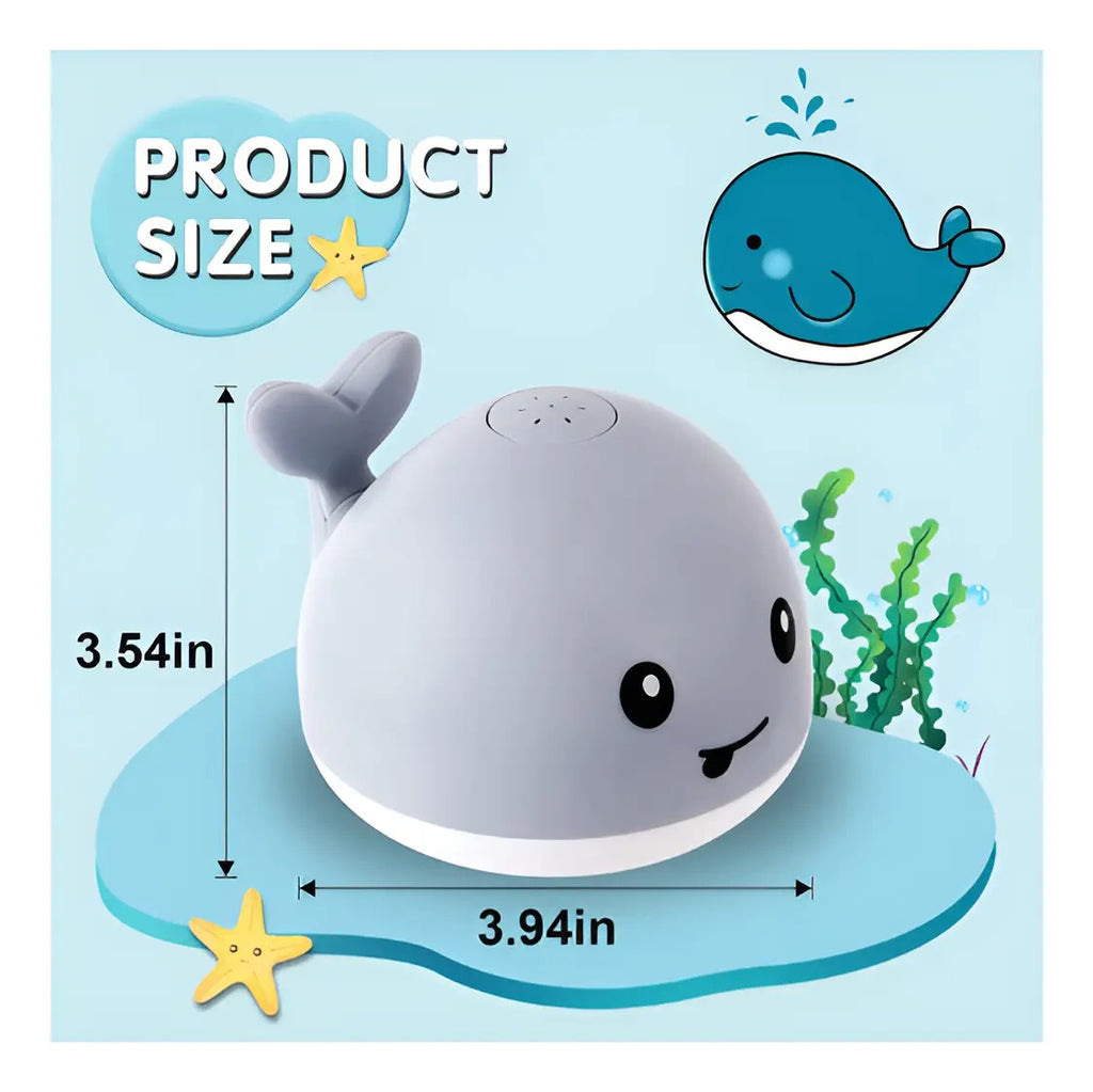 Ballena de Baño Lanzadora de Agua con Luces · Gris