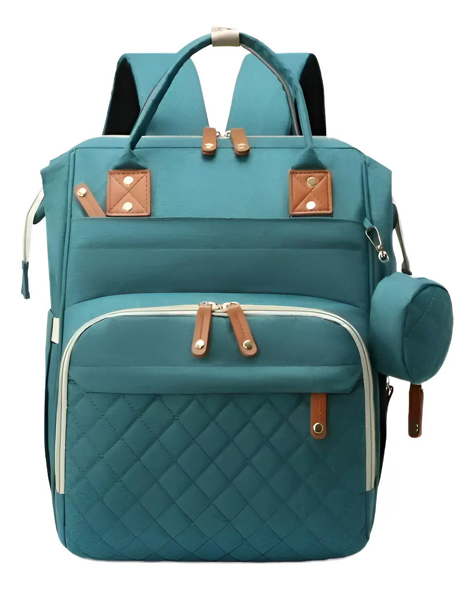 Mochila Pañalera con Monedero, Ganchos y Puerto USB