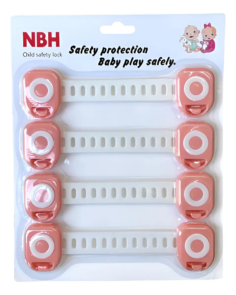 Seguros Adhesivos Ajustables para Cajones · Pack de 4 u 8