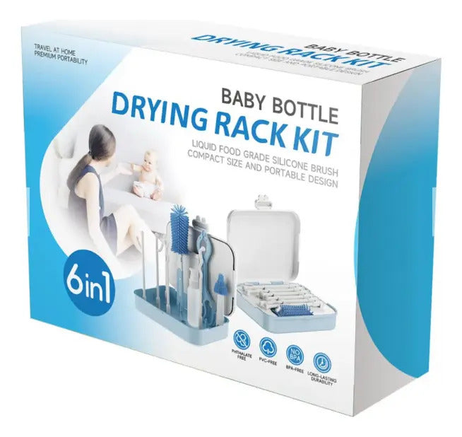 Kit de Cepillos y Escurridor para Mamaderas · Estuche Cilíndrico