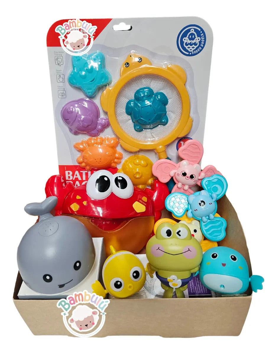 Kit de Juguetes para Baño con Animalitos y Red