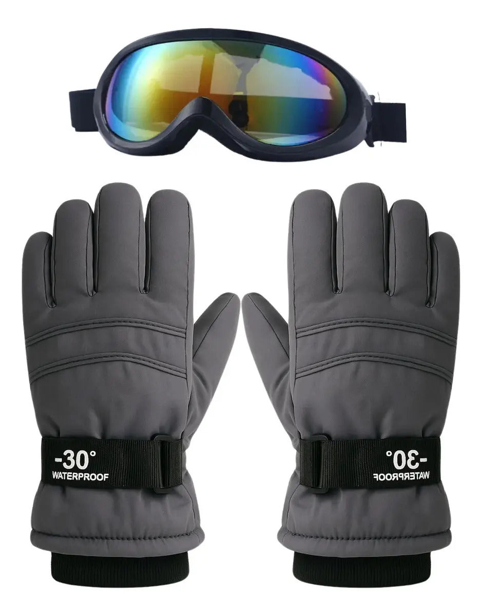 Guantes y Antiparras para Nieve · Talla Infantil 4 a 6 Años