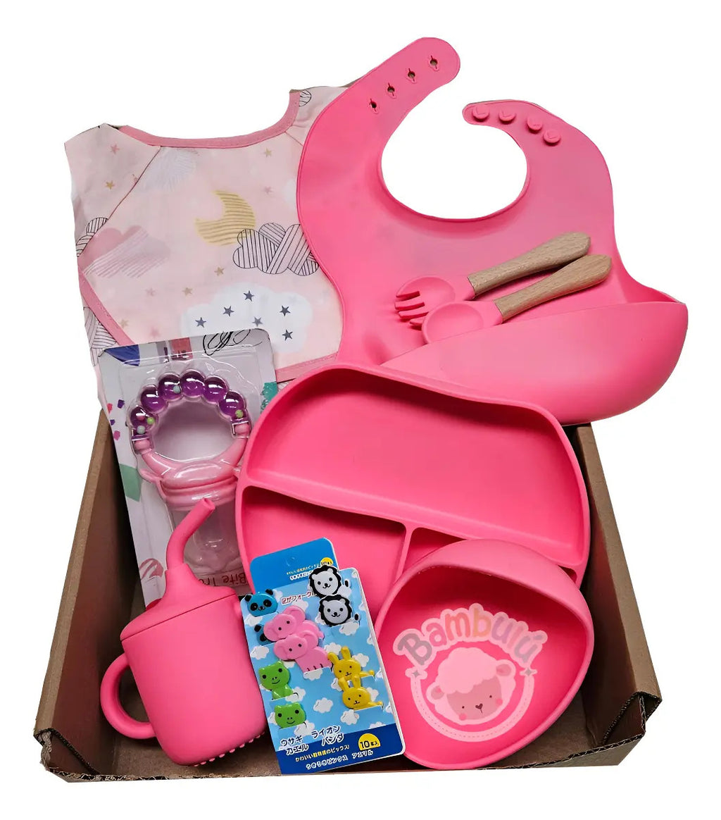 Kit de Alimentación con Babero Estampado y Accesorios