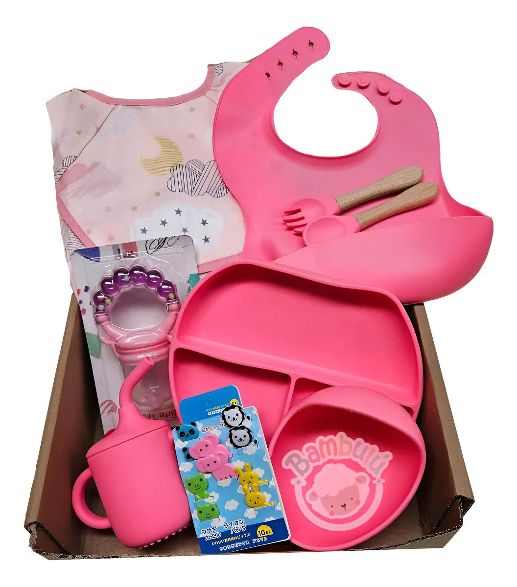 Kit de Alimentación con Babero Estampado y Accesorios