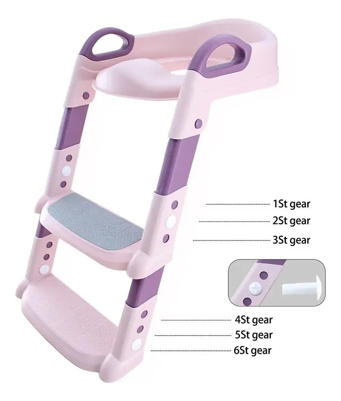 Adaptador Acolchado de Inodoro con Escalera Ajustable