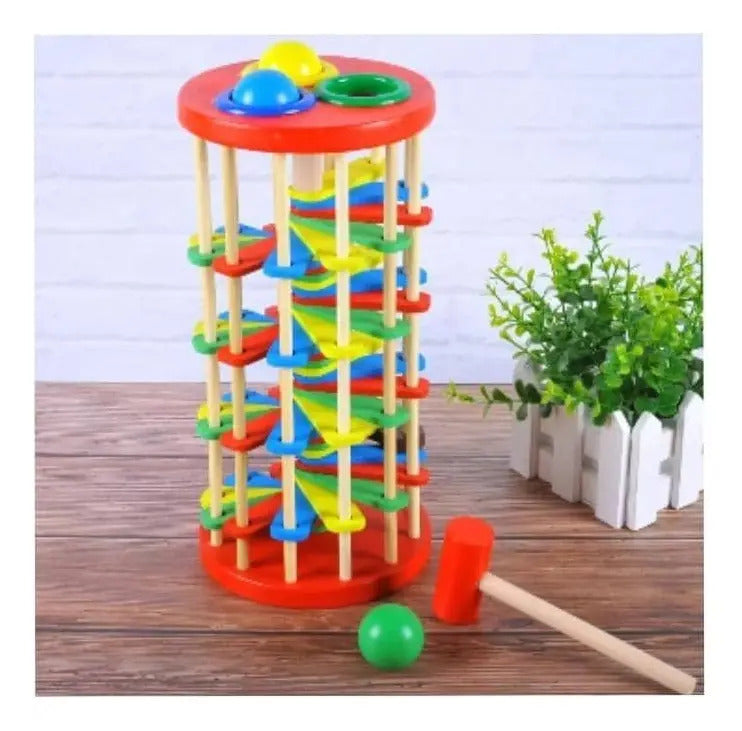 Torre de Madera con Martillo para Niños