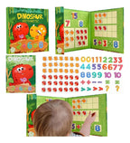 Libro Sensorial Juego Matemático Montessori Dinosaurios