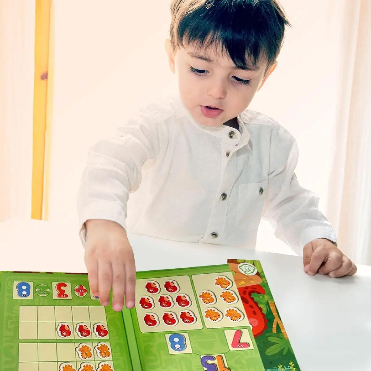 Libro Sensorial Juego Matemático Montessori Dinosaurios