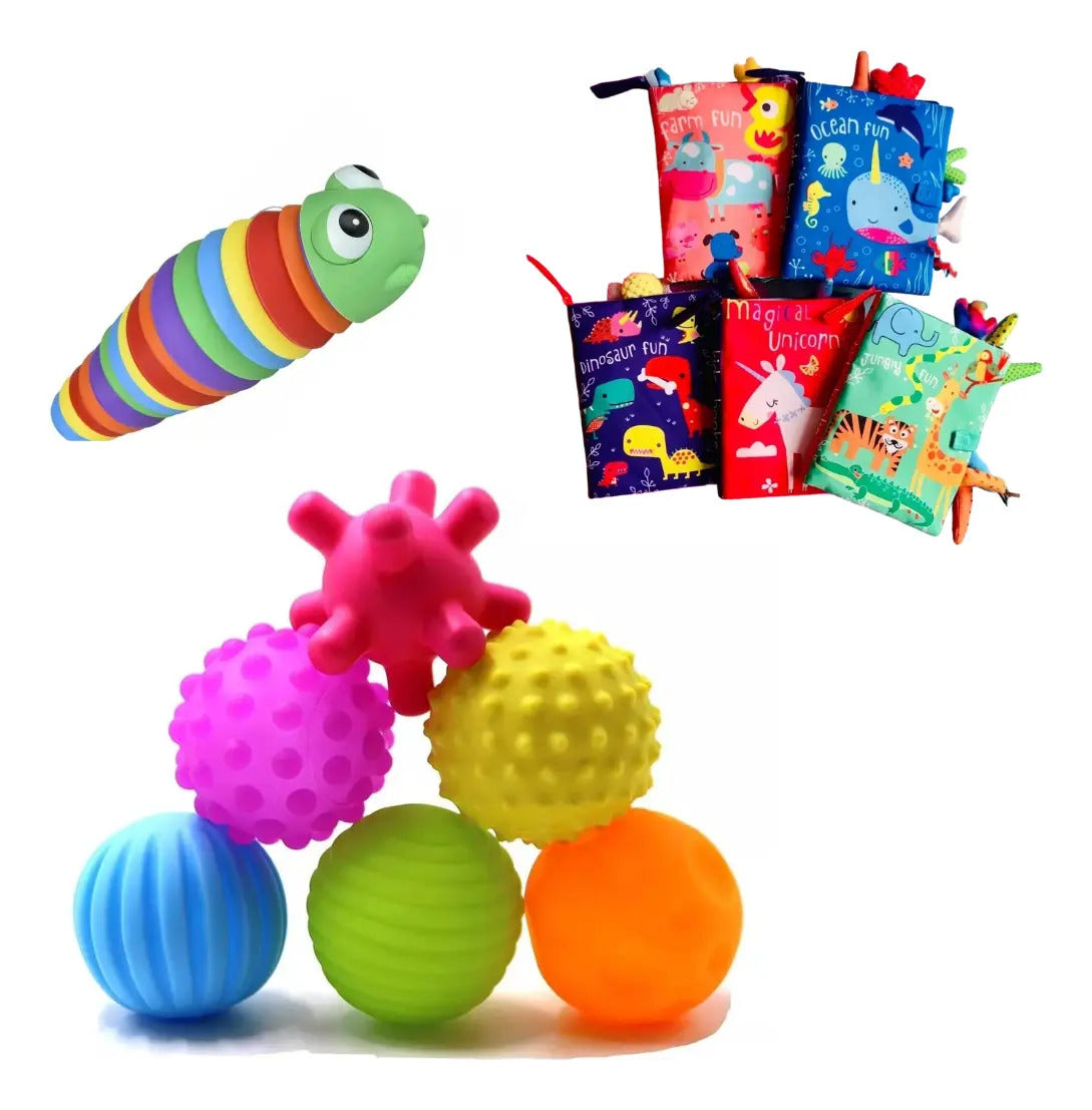 Kit 3 Juguetes De Estimulación Sensorial Basico Bebe Gav Imp
