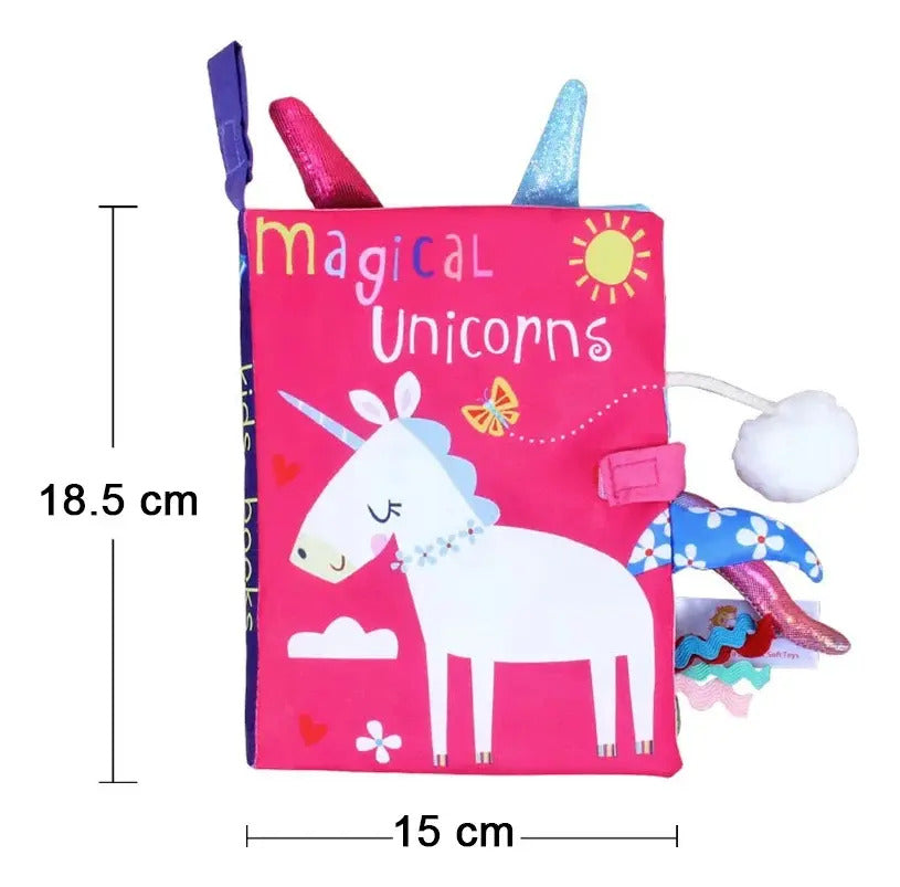 Libro De Tela Sensorial Para Bebe Unicornio