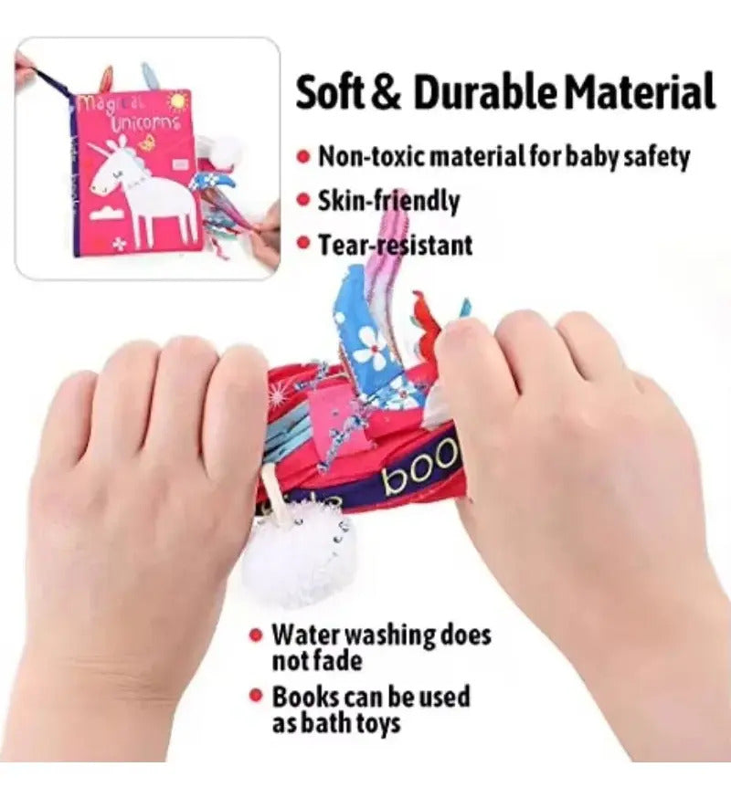 Libro De Tela Sensorial Para Bebe Unicornio