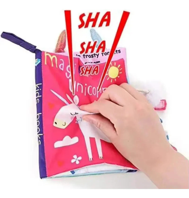 Libro De Tela Sensorial Para Bebe Unicornio