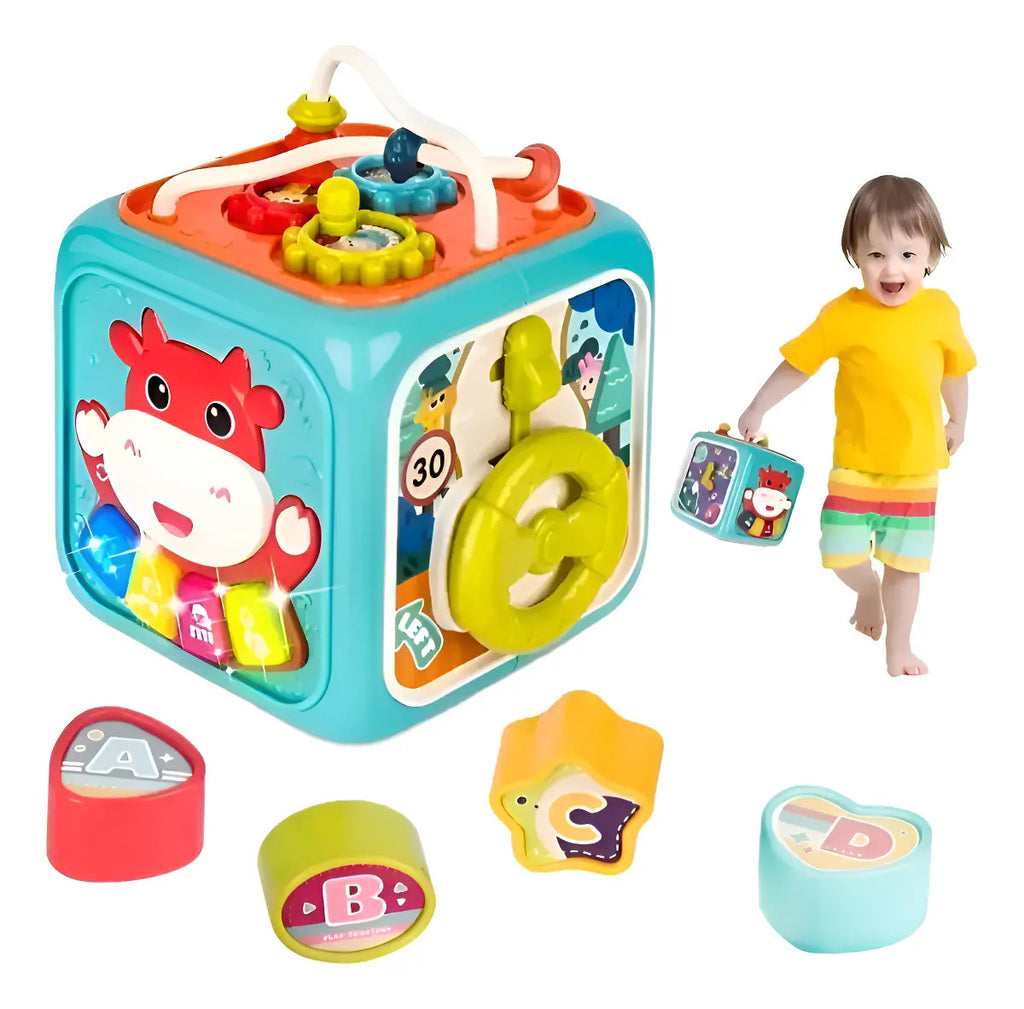 Cubo Didáctico Musical Sensorial 6 En 1 Juego Actividades