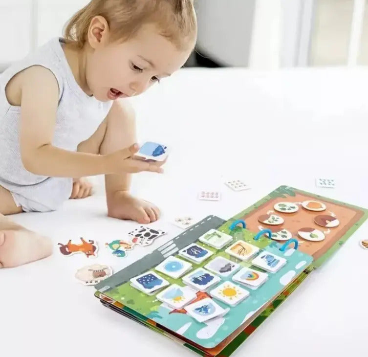 Libro Sensorial Didáctico Montessori Con Velcro Niños