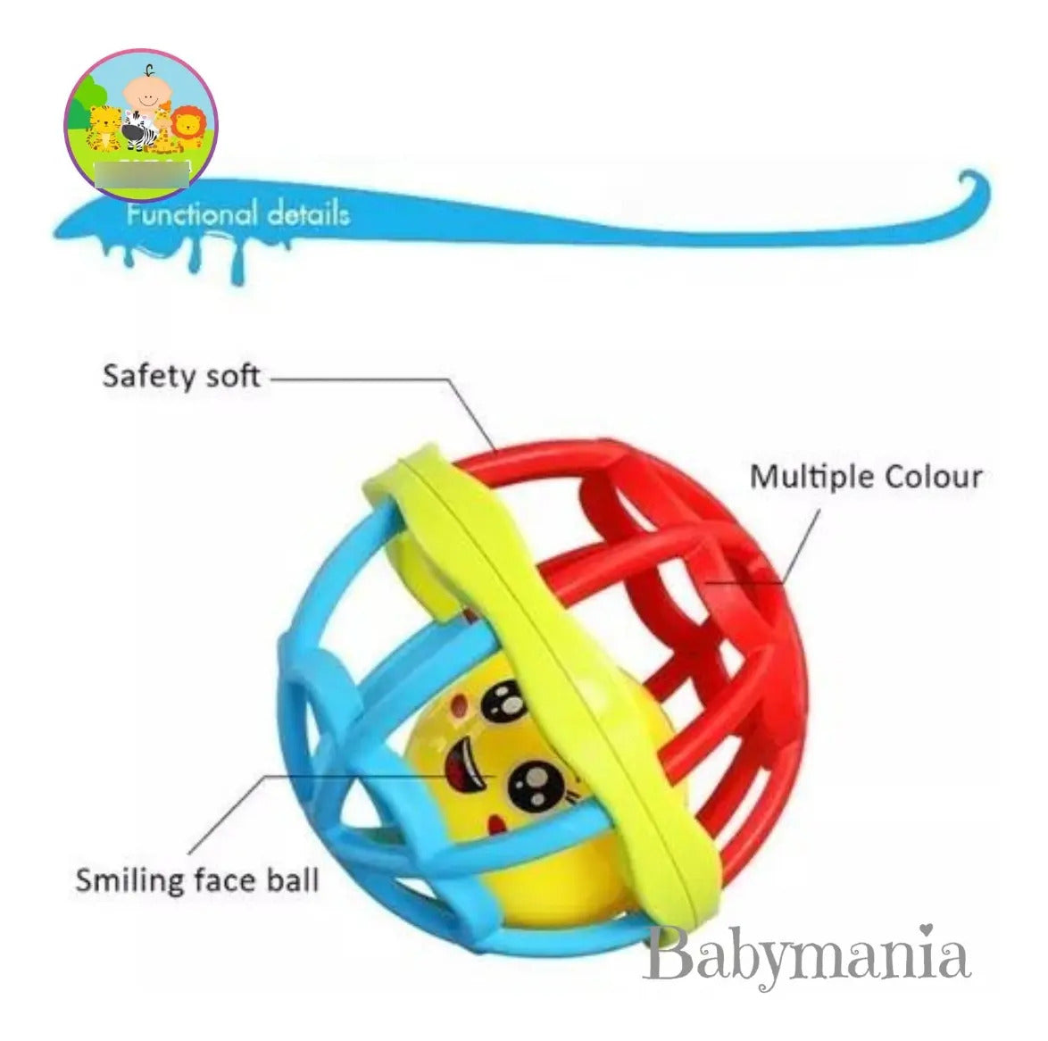 Pelota Sensorial Cascabel  Bebe 10x10
