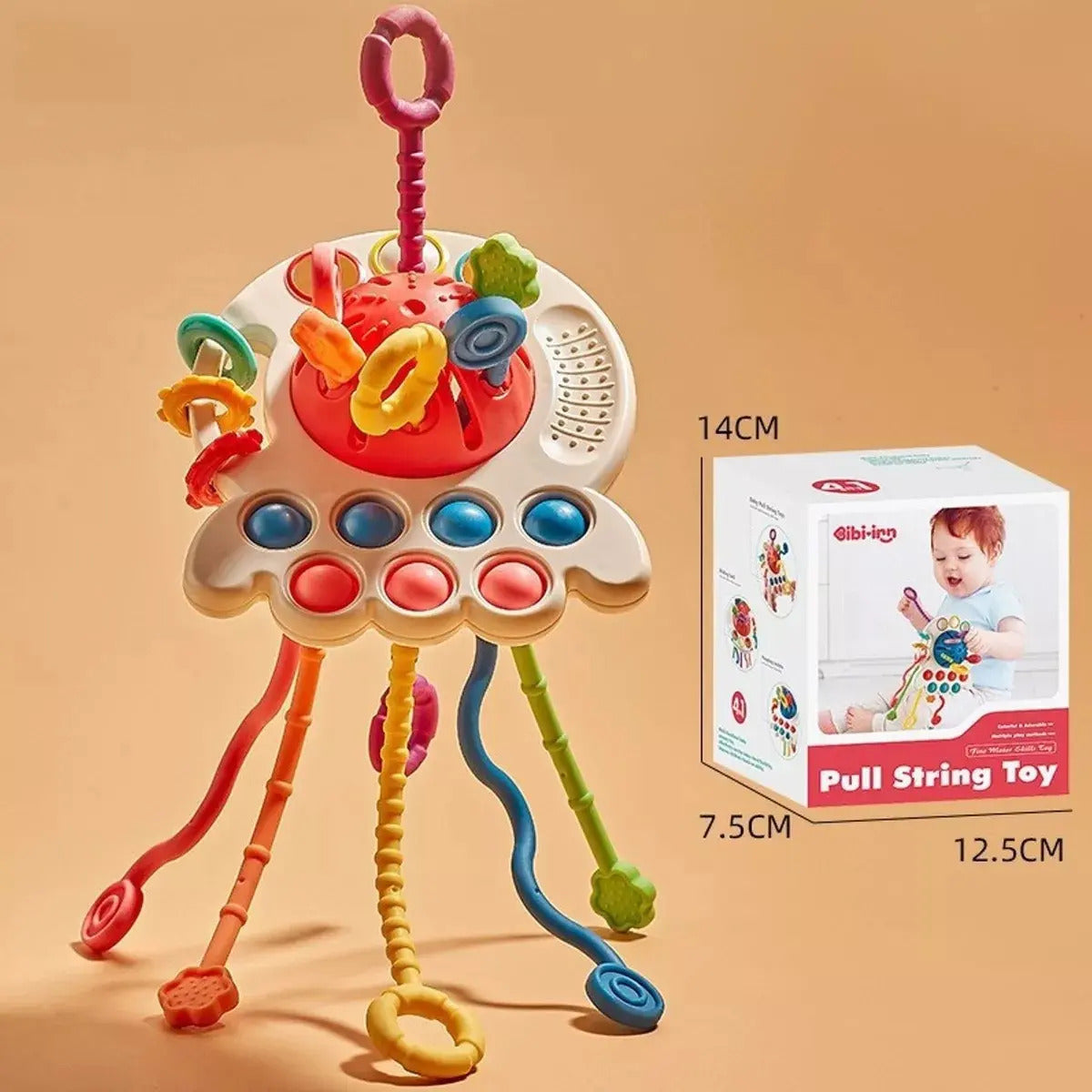 Juguete De Estimulación Sensorial Ufo Montessori 4 En 1 Bebe