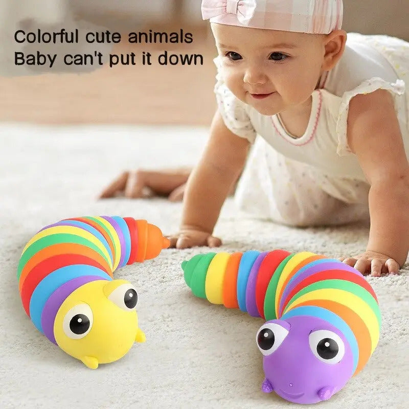 Juguete Didactico Sensorial De Cuncuna Multicolor Flexible