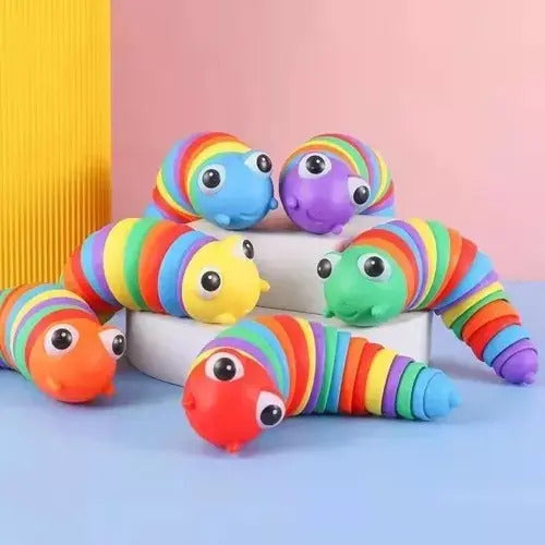 Juguete Didactico Sensorial De Cuncuna Multicolor Flexible