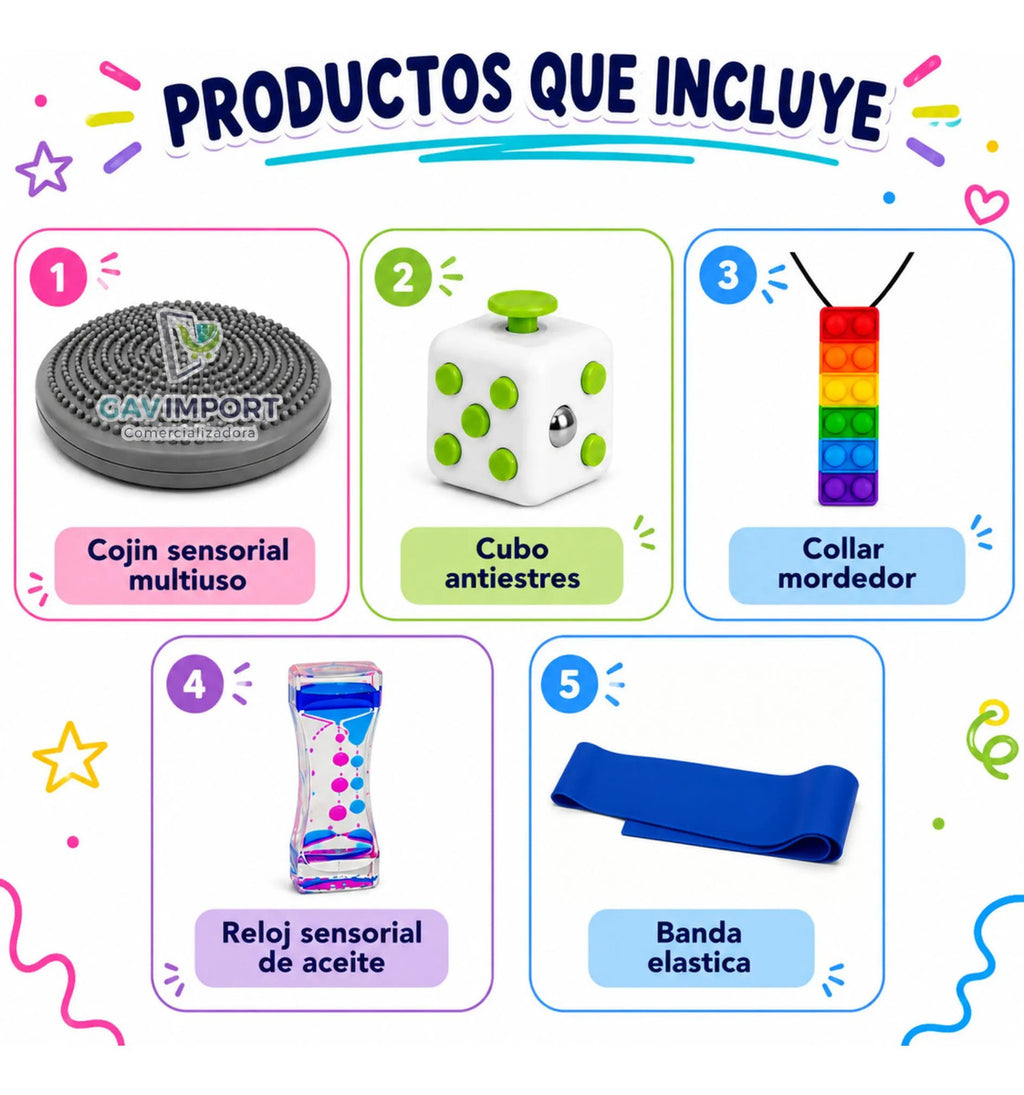 Kit Sensorial Autismo, Regulacion Tdah, Niños Adultos