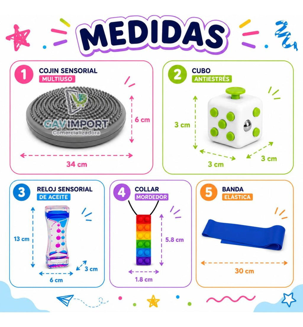 Kit Sensorial Autismo, Regulacion Tdah, Niños Adultos