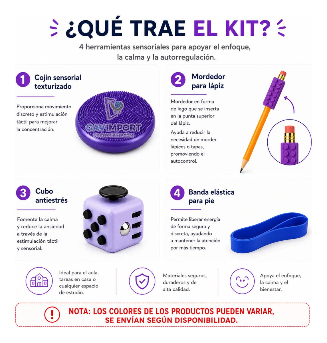 Pack Sensorial Escolar, Antiestres, Regulación Autismo Tdah