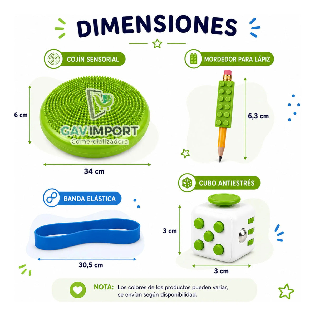 Pack Sensorial Escolar, Antiestres, Regulación Autismo Tdah