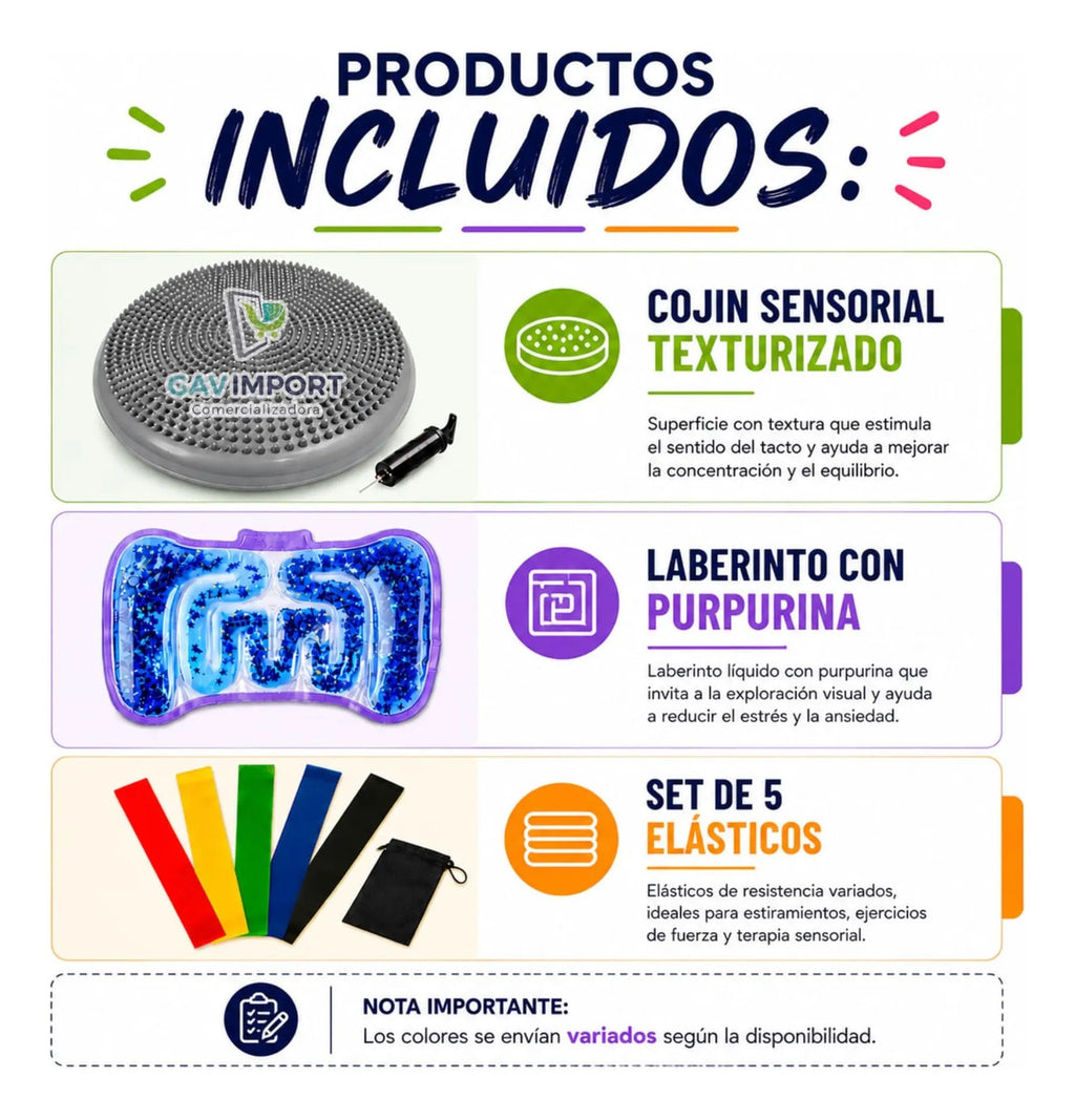 Pack Sensorial Escolar, Regulación Tdah, Autismo, Niños Adu