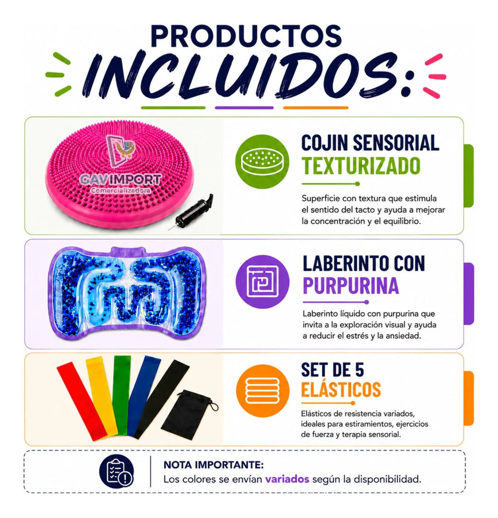 Pack Sensorial Escolar, Regulación Tdah, Autismo, Niños Adu