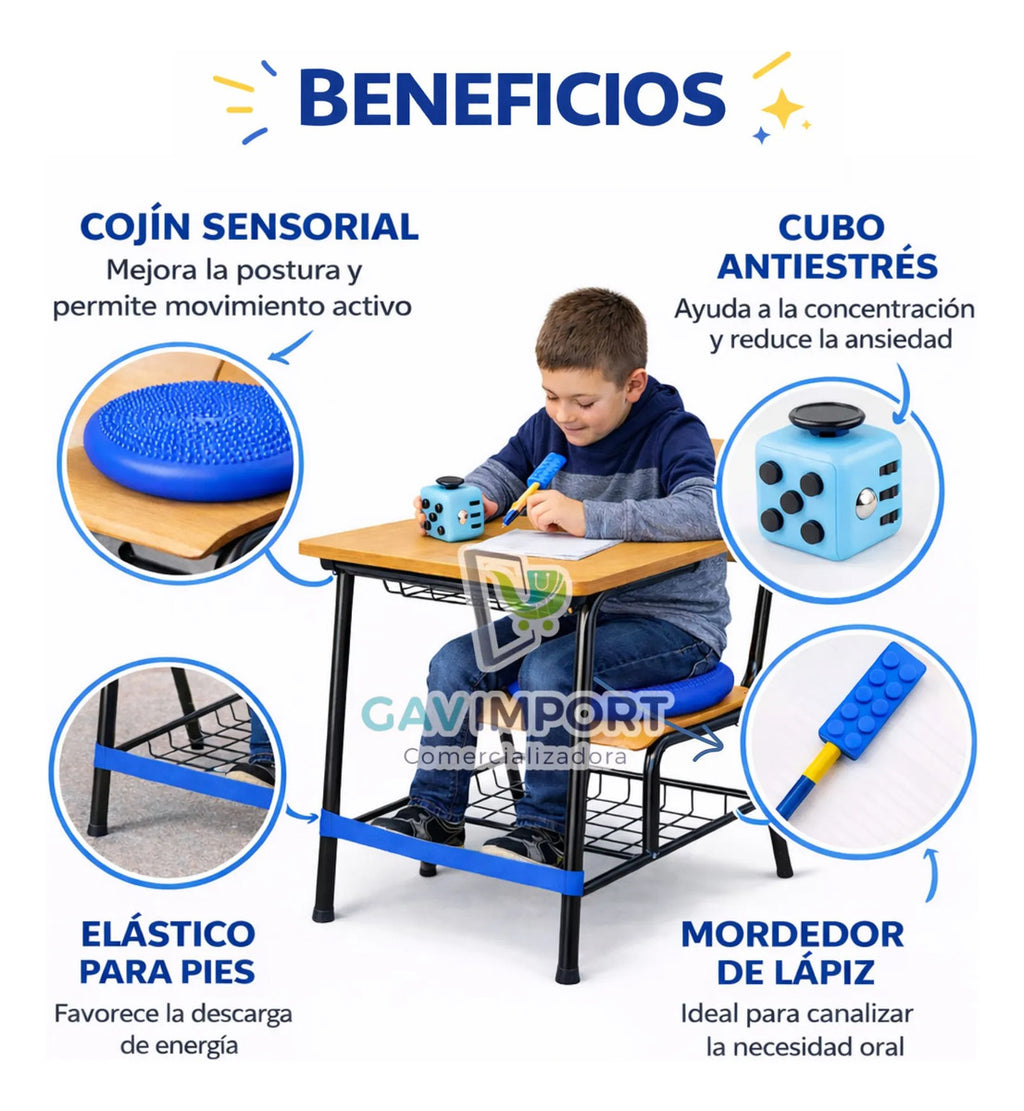 Pack Sensorial Escolar, Antiestres Regulación Autismo