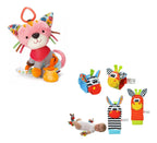 Kit Peluche Sensorial + Brazaletes + Calcetines Sonajer Bebe