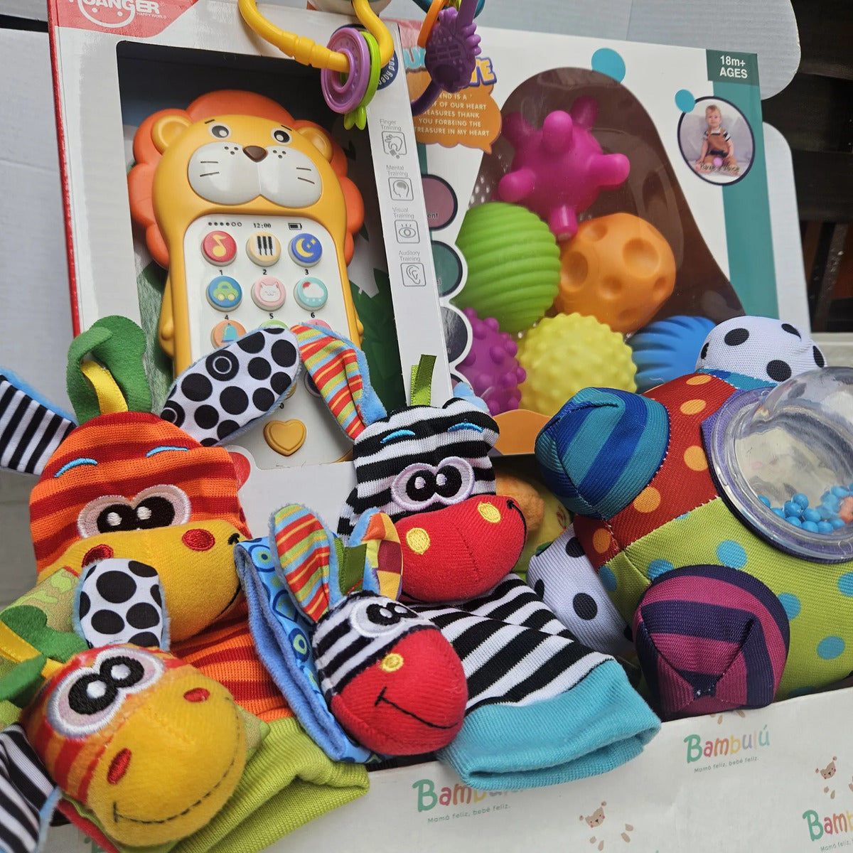Box Juguetes Estimulación Sensorial Bebés, Sonajeros